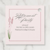 Elegante Vrouwen Pastel Wildflower Retirement Part Bedankjes Labels (Achterkant)