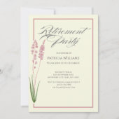 Elegante Vrouwen Pastel Wildflower Retirement Part Kaart (Voorkant)