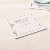 Elegante Vrouwen Pastel Wildflower Retirement Part Kartonnen Onderzetters (Schuin)