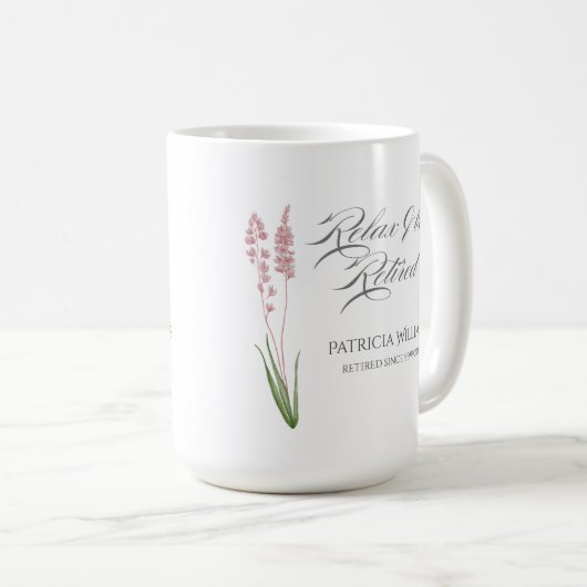 Elegante Vrouwen Pastel Wildflower Retirement Part Koffiemok (Voorkant rechts)