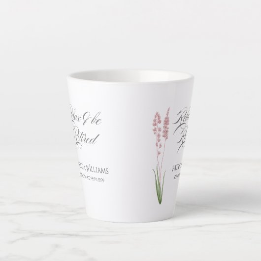 Elegante Vrouwen Pastel Wildflower Retirement Part Latte Mok (Voorkant)