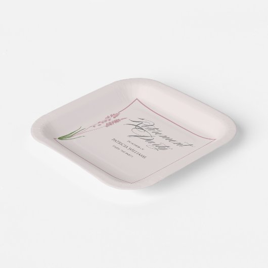 Elegante Vrouwen Pastel Wildflower Retirement Part Papieren Bordje (Gebogen)