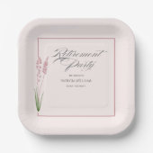 Elegante Vrouwen Pastel Wildflower Retirement Part Papieren Bordje (Voorkant)