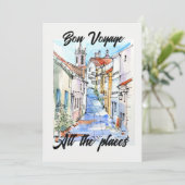 Elegante vrouwen pensioen Bon Voyage Kaart (Staand voorkant)