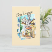 Elegante vrouwen pensioen Bon Voyage Party Kaart (Staand voorkant)