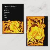 ELEGANTE VROUWENBEAUTY/LADY, GOUD GEEL BOW, STROME VISITEKAARTJE (Voorkant / Achterkant)