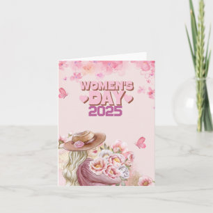 Elegante Vrouwendag 2025 met Roze Bloemen Ontwerp