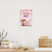 Elegante Vrouwendag 2025 met Roze Bloemen Ontwerp Poster (Keuken)