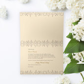 Elegante Vrouwendag Viering Geschiedenis Floral Bedankkaart