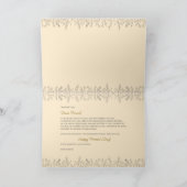 Elegante Vrouwendag Viering Geschiedenis Floral Bedankkaart (Binnen)