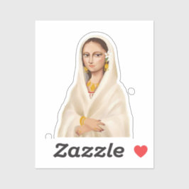 Elegante vrouwenportret | Culturele kunstillustrat Sticker