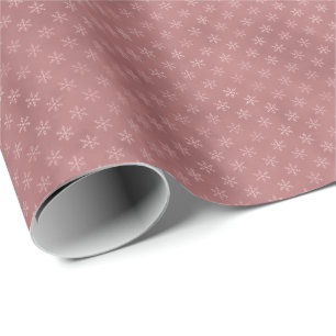 Elegante vuile blush roze sneeuwvlok Kerstcadeau Cadeaupapier