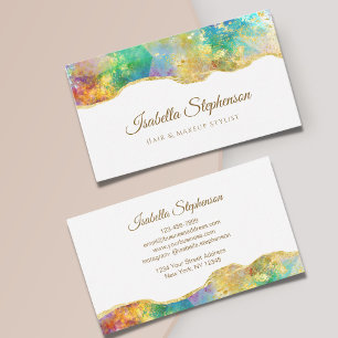 Elegante Vuur Opal Regenboog Edelsteen Modern Visitekaartje