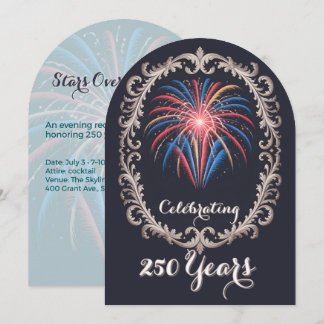 Elegante Vuurwerk 250 Jaar Feest QR Code Kaart
