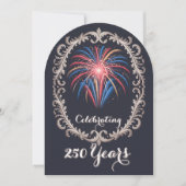 Elegante Vuurwerk 250 Jaar Feest QR Code Kaart (Voorkant)