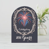 Elegante Vuurwerk 250 Jaar Feest QR Code Kaart (Staand voorkant)