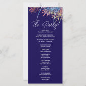 Elegante vuurwerk 4 juli huwelijksprogramma (Achterkant)
