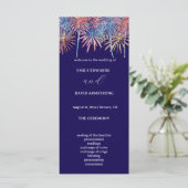 Elegante vuurwerk 4 juli huwelijksprogramma (Staand voorkant)