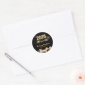 Elegante Vuurwerk Nieuwjaar Ronde Sticker (Envelop)