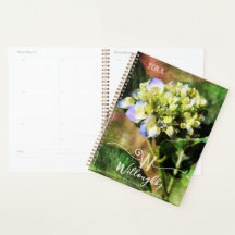 Elegante "W" Monogram Bloemen Hydrangea Planner