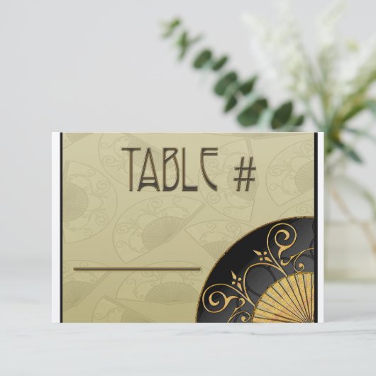 Elegante waaier (mos) tafelnummers (Staand voorkant)