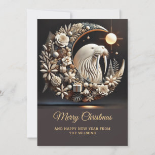 Elegante Walrus kerstvakantie Kaart