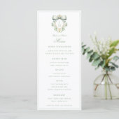 Elegante Wapen met Saliegroene Strik | Monogram Tr Menu (Staand voorkant)