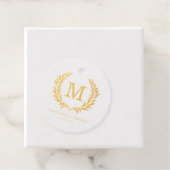 Elegante Wapen Monogram Huwelijk Bedankjes Labels (Met doos)