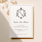 Elegante Wapen Monogram Huwelijk Save The Date
