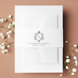 Elegante Wapen Monogram Huwelijk Uitnodigingen Wikkel