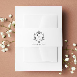 Elegante Wapen Monogram Huwelijk Uitnodigingen Wikkel