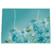 Elegante Ware Blauwe Waterverf Wildbloemen Groot Cadeauzakje (Voorkant)