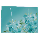 Elegante Ware Blauwe Waterverf Wildbloemen Groot Cadeauzakje (Achterkant)