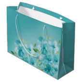 Elegante Ware Blauwe Waterverf Wildbloemen Groot Cadeauzakje (Achterkant Gekanteld)