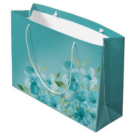 Elegante Ware Blauwe Waterverf Wildbloemen Groot Cadeauzakje
