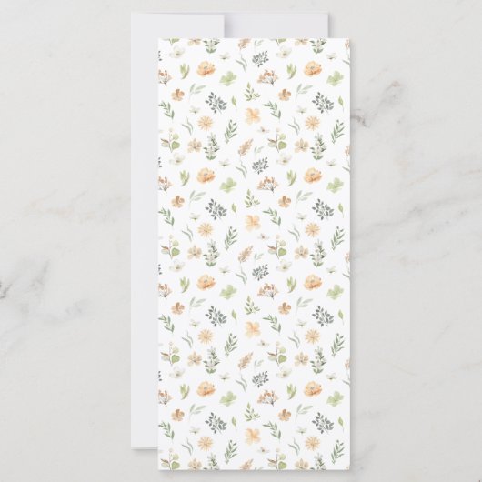 Elegante warme bloemenrustieke bruiloft menukaarte (Achterkant)