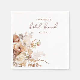 Elegante warme blos bloemachtige bruidsdouche servet