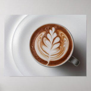 Elegante warme cacao met melkschuim Latte Art Poster