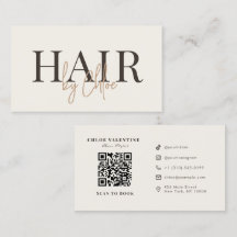 Elegante Warme Crème Beige Salon QR Code Media