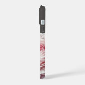 Elegante warme houtskoolroze bloem iPhone 15 case (Linkerkant)