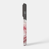 Elegante warme houtskoolroze bloem iPhone hoesje (Linkerkant)