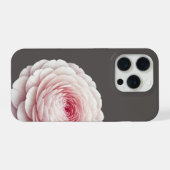 Elegante warme houtskoolroze bloem iPhone hoesje (Achterkant horizontaal)