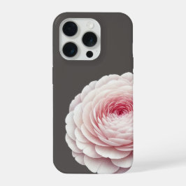 Elegante warme houtskoolroze bloem iPhone 15 pro case