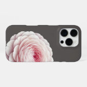 Elegante warme houtskoolroze bloem iPhone hoesje (Achterkant horizontaal)