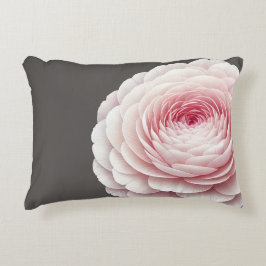 Elegante warme houtskoolroze bloemenkussen accent kussen