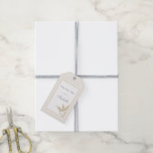 Elegante warme linnen tarwe baby shower cadeaulabel (Met Touw)