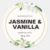 Elegante warme melkachtige romige botanische kaars ronde sticker (Voorkant)