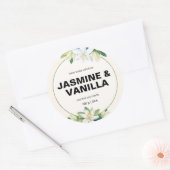 Elegante warme melkachtige romige botanische kaars ronde sticker (Envelop)