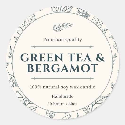 Elegante warme melkachtige romige botanische kaars ronde sticker