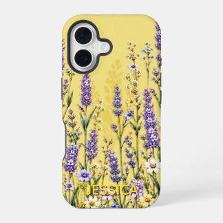 Elegante warme oranje madeliefjesbloemen iPhone 16 hoesje